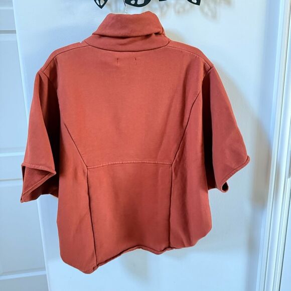Irema Slow Fashion Cocoon High Neck Sweatshirt In Brick S - Picture 13 of 13